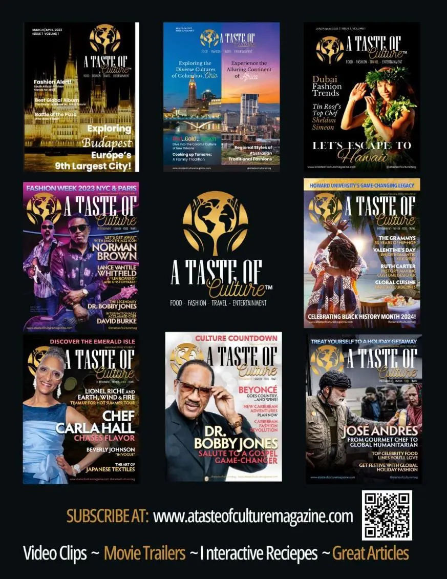 A Taste of Culture magazine covers collage.